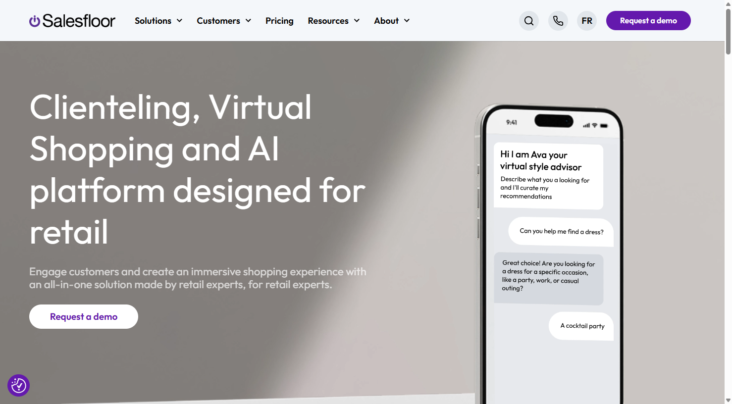 Salesfloor clienteling, virtual shopping and AI platform for retail